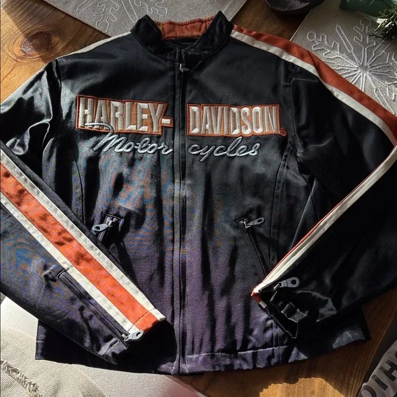 Harley-Davidson Black and Orange light weight Jacket - Picture 1 of 5